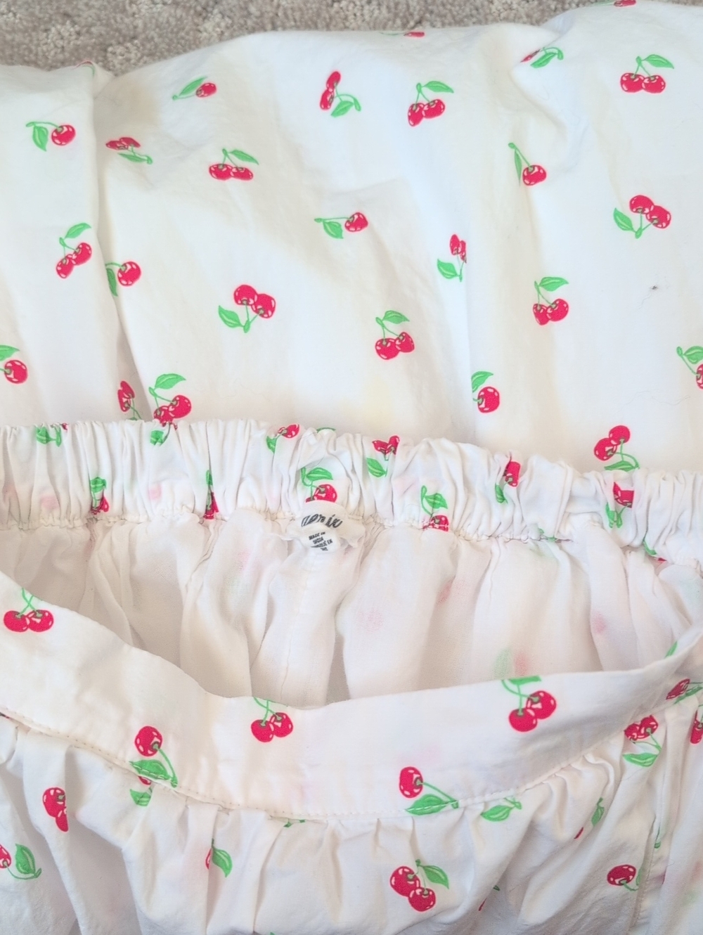 Aerie Cherry Print 100% Cotton Long Midi Maxi Length Skirt - Picture 12 of 12